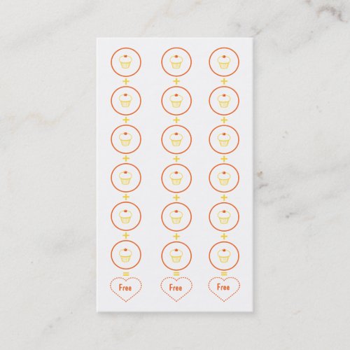 Cupcake Loyalty Business Card Punch Card