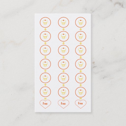 Customizable Cupcake Loyalty Business Card Punch Card