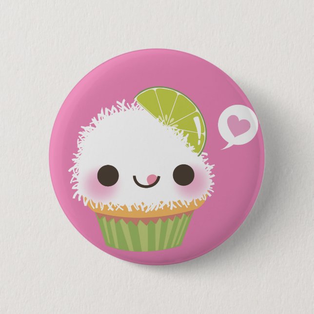 Cupcake Mania! Coconut! Button (Front)