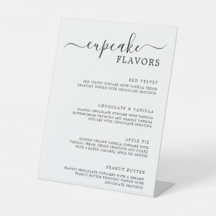 Cupcake Menu Sign Minimalist Wedding Cupcake Sign