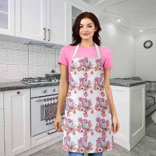 Cupcake & Mixer White Kitchen Apron