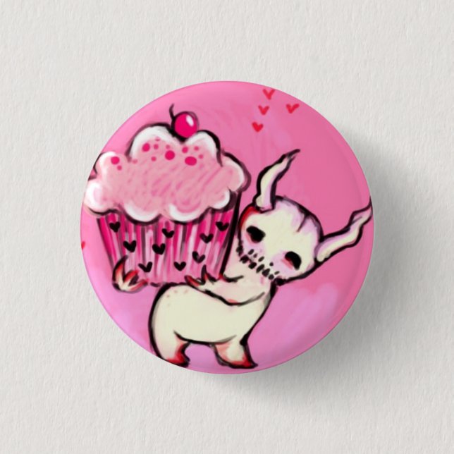 Cupcake monster pinback button (Front)