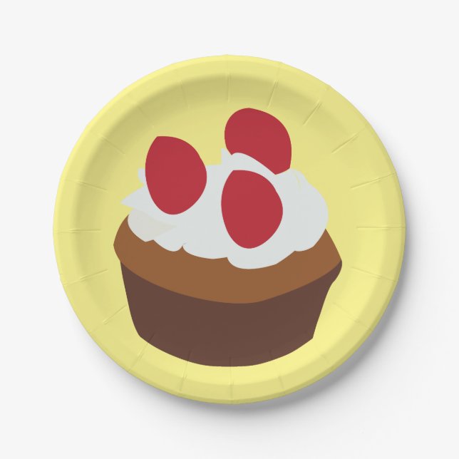 Cupcake Muffin Cupcake Paper Plates (Front)