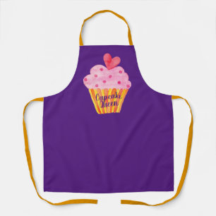 Cupcake NAME baking custom apron watercolor