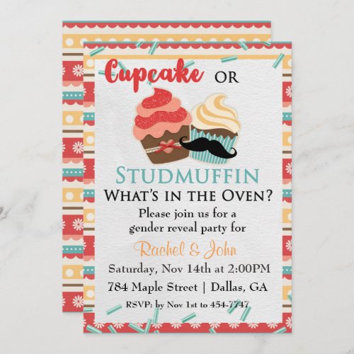 Cupcake or Stud Muffin Baby Shower Invitation
