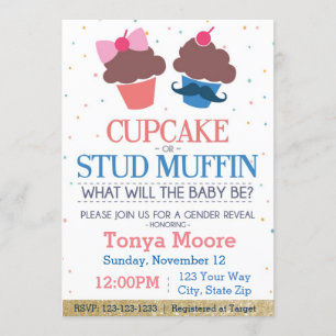 Cupcake or Stud Muffin Baby Shower Invitation
