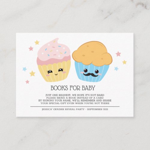 Cupcake or Stud Muffin Books For Baby Enclosure Card