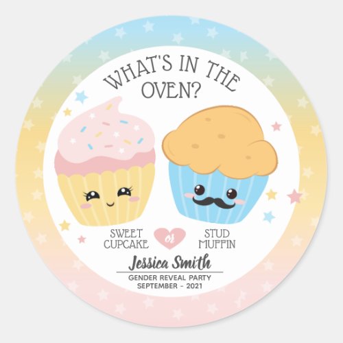 Cupcake or Stud Muffin  Classic Round Sticker