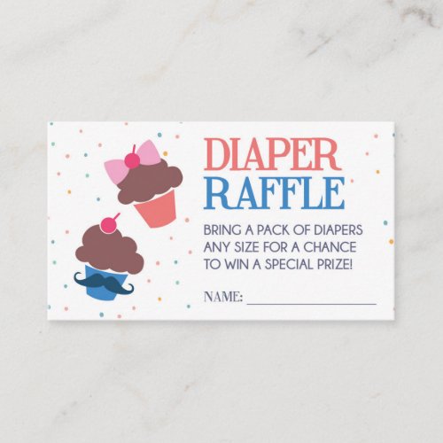 Cupcake or Stud Muffin Diaper Raffle Ticket Enclosure Card