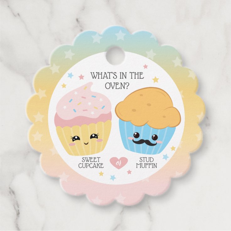 Gender Reveal Banner 'Cupcake Oder Stud Muffin' – Mit Glitzer, Zum Zusammenstecken, Für Baby-Shower