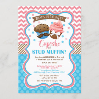 Cupcake or Stud Muffin Gender Reveal Invitation