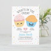 Cupcake or Stud Muffin Gender Reveal Party Invitation (Standing Front)