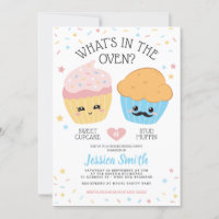 Cupcake or Stud Muffin Gender Reveal Party Invitation