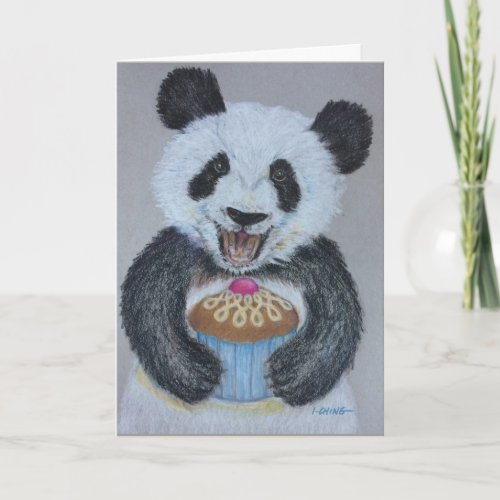 Cupcake Panda Birthday Card