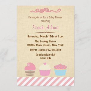 Cupcake Party Baby Shower Invitation