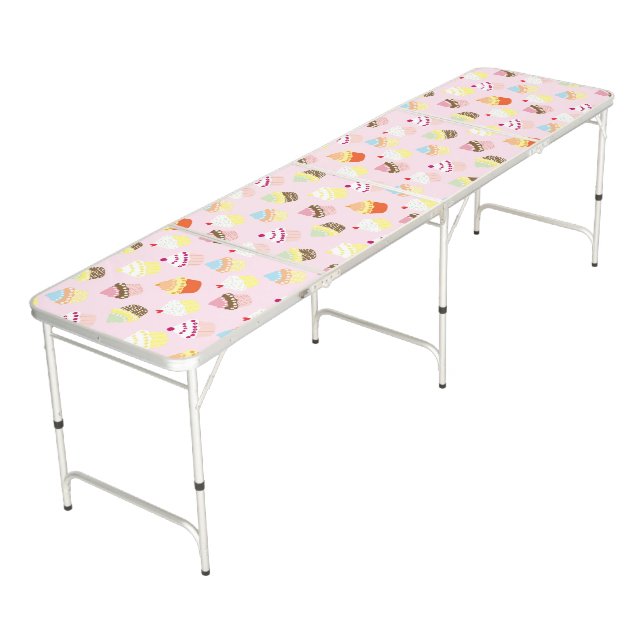 Cupcake Party Beer Pong Table (Angled)