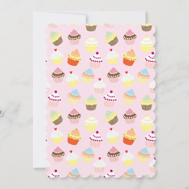 Cupcake Party Flat Greeting Card (Front)