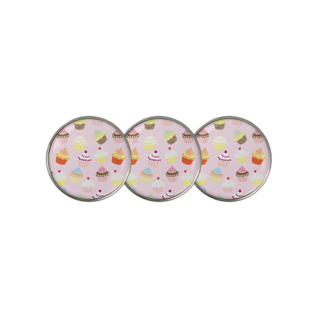 Cupcake Party Golf Ball Markers (3 Up)