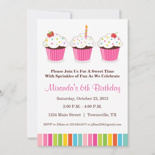 Cupcake Party Invitation (Front)