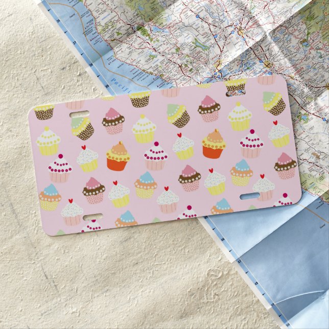 Cupcake Party License Plate (In Situ)