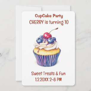 Cupcake Party Sweet Treats Invitation
