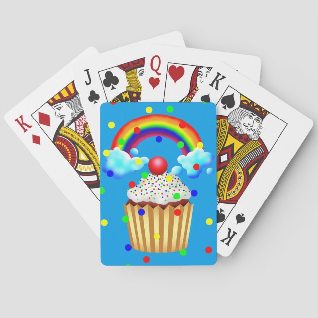 Cupcake Party with Rainbow & Sprinkles Poker Cards (Back)