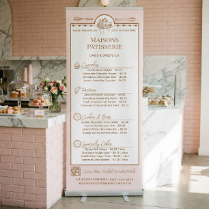 Cupcake Pastry Bakery Business Menu Price List Retractable Banner