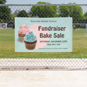 Cupcake Pastry School Church Fundraiser Bake Sale Banner