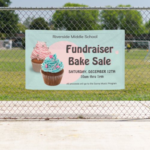 Cupcake Pastry School Church Fundraiser Bake Sale Banner