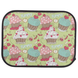 Cupcake pattern car floor mat