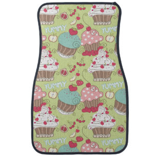 Cupcake pattern car mat