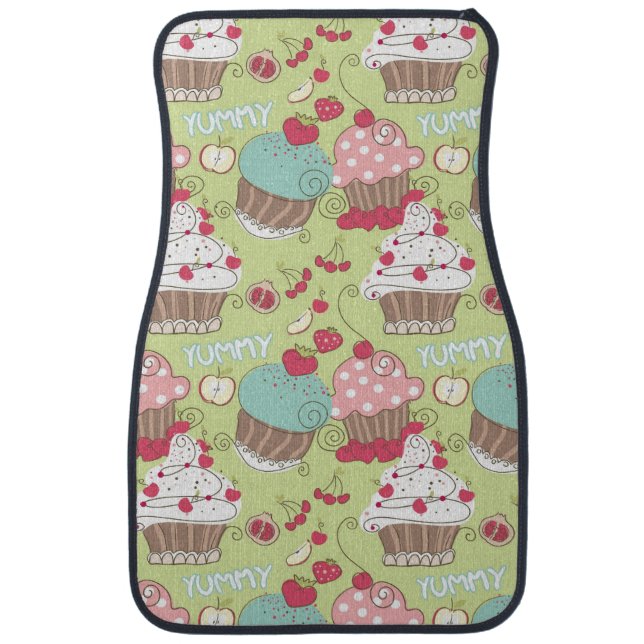 Cupcake pattern car mat (Front)