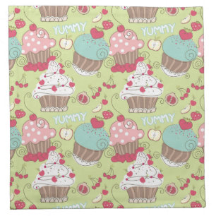 Cupcake pattern cloth napkin