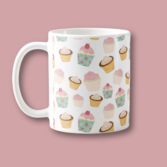 Cupcake Pattern Coffee Mug (Cute cupcake coffee mug.)