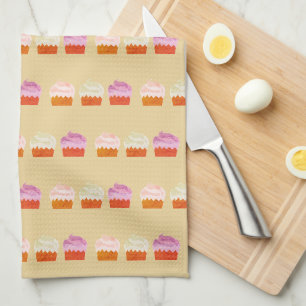 Cupcake Pattern Colorful Illustration Baker Kitchen Towel