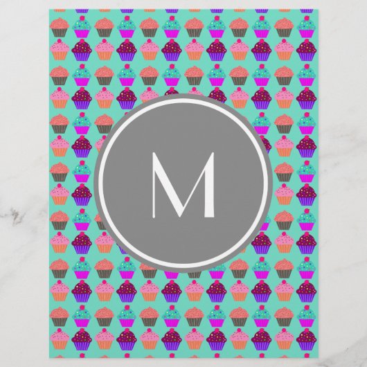 Cupcake Pattern Custom Monogram (Front)