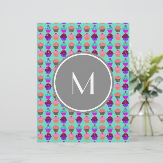 Cupcake Pattern Custom Monogram (Standing Front)