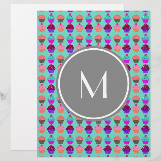 Cupcake Pattern Custom Monogram (Front/Back)