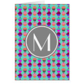 Cupcake Pattern Custom Monogram Cards (Front)