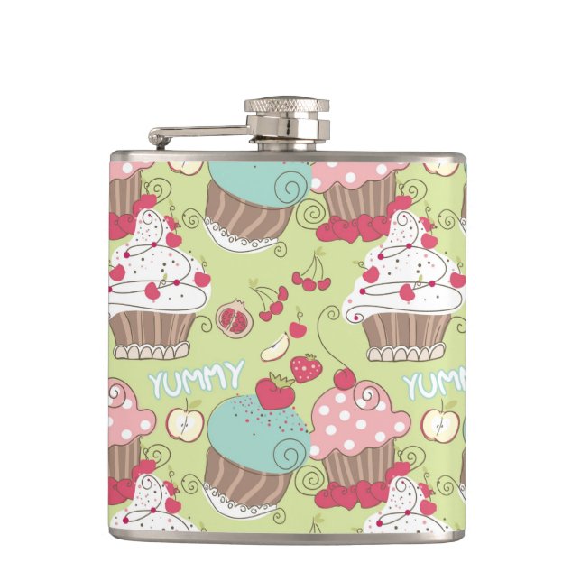 Cupcake pattern flask (Front)