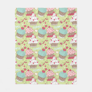 Cupcake pattern fleece blanket