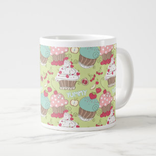 Cupcake pattern giant coffee mug