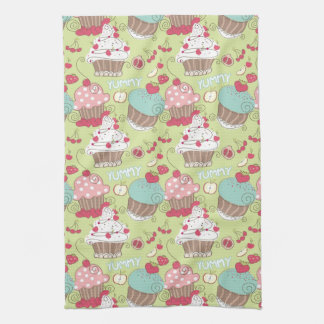 Cupcake pattern kitchen towel