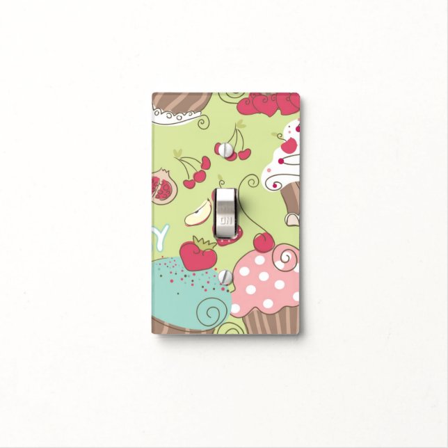 Cupcake pattern light switch cover (In Situ)
