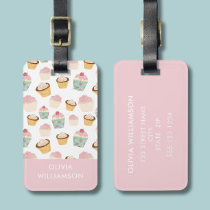 Cupcake Pattern Luggage Tag