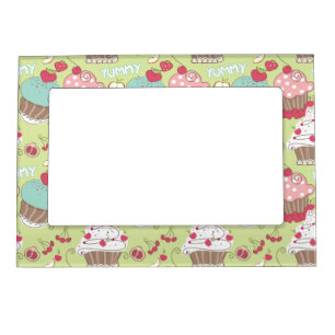 Cupcake pattern magnetic photo frame