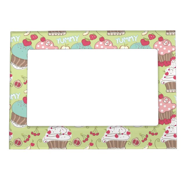 Cupcake pattern magnetic photo frame (Front)