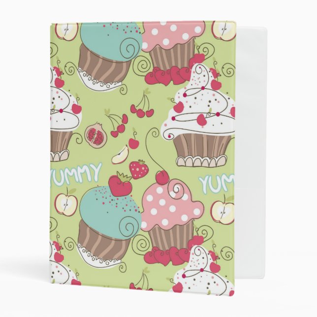Cupcake pattern mini binder (Front/Inside)