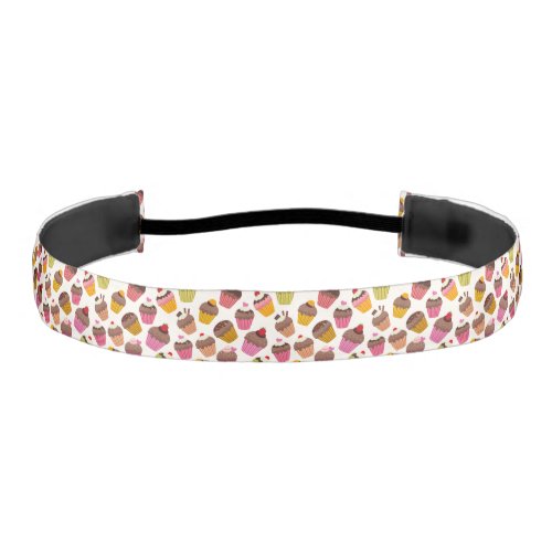 Cupcake Pattern Muffin Pattern Chocolate Hearts Athletic Headband