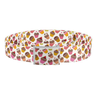 Cupcake Pattern, Muffin Pattern, Chocolate, Hearts Belt